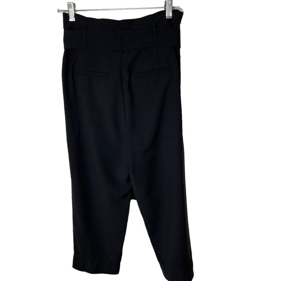 Madewell Black Pleated Paperbag Cropped Pants in Size 0 - Picture 7 of 12